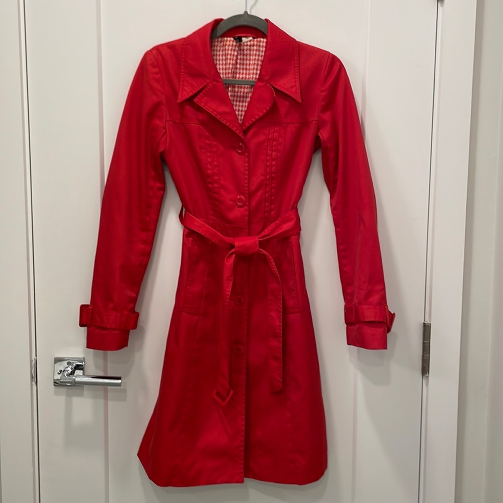 Red trench coat
